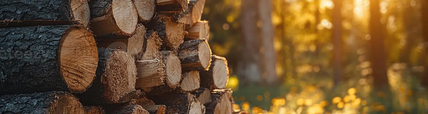 Stack of firewood in Autumn